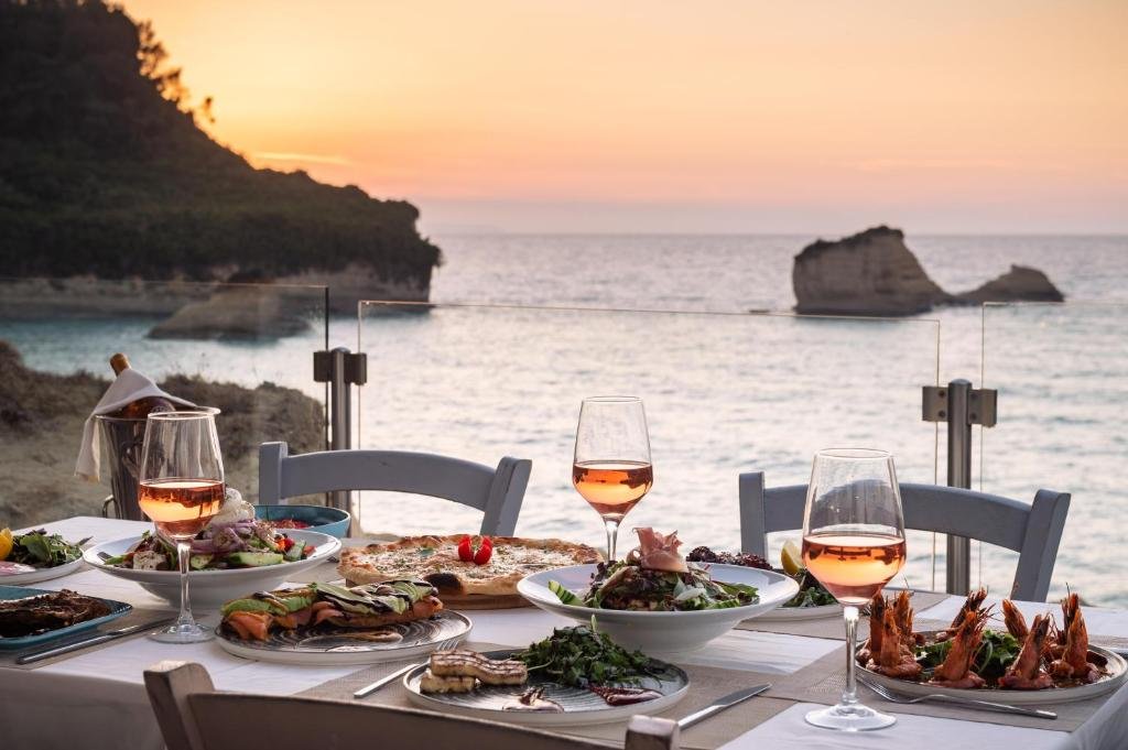 Sunset sea view from Akron Seascape Resort Corfu terrace