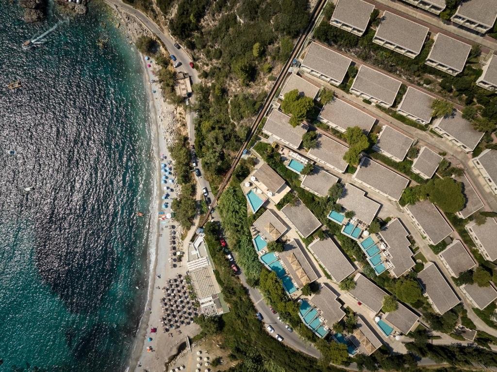 Private beach access at Atlantica Grand Mediterraneo Resort