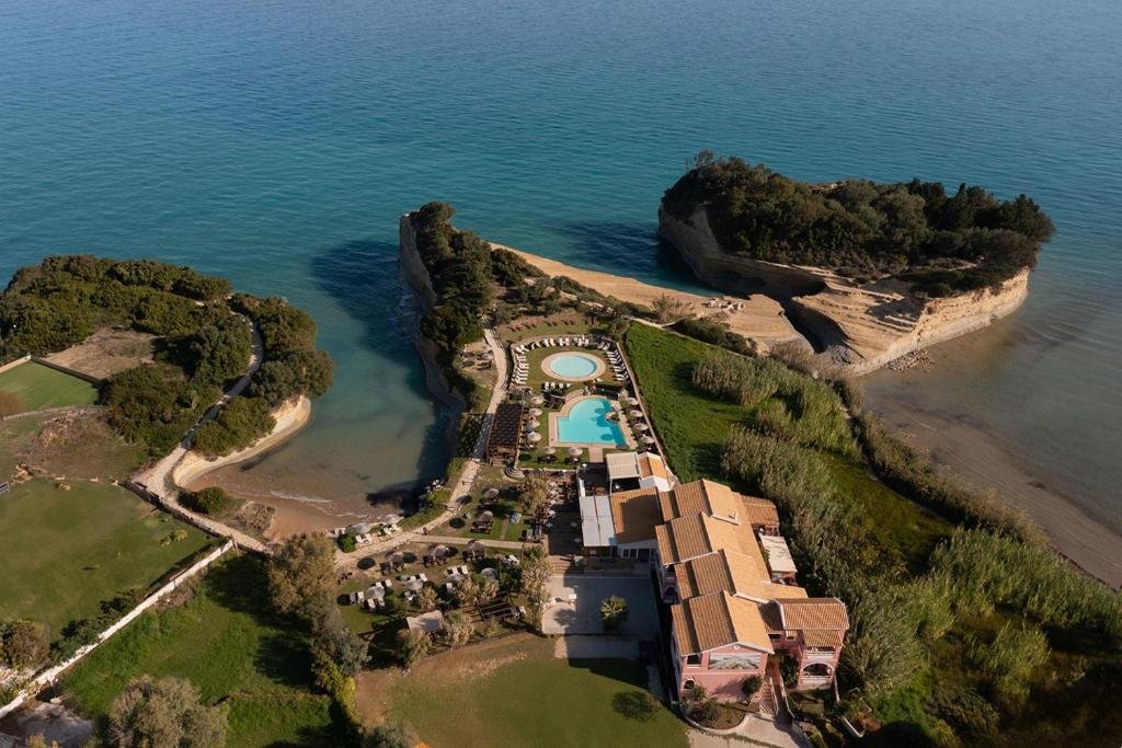 Famous Canal d’Amour rock formations and turquoise water Corfu