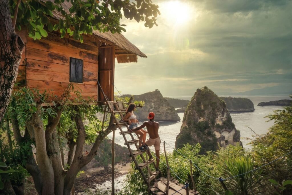 Beautiful ocean view in Bali during golden hour