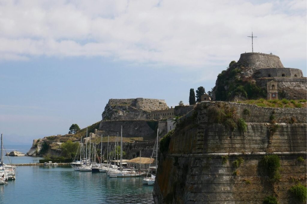Old Fortress of Corfu overlooking the Ionian Sea and Corfu Town