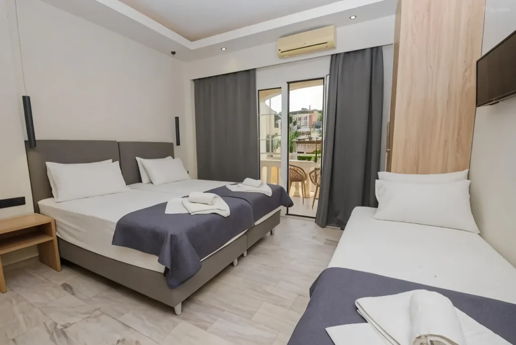 Guest room at Saint Spiridon Hotel near Kassiopi