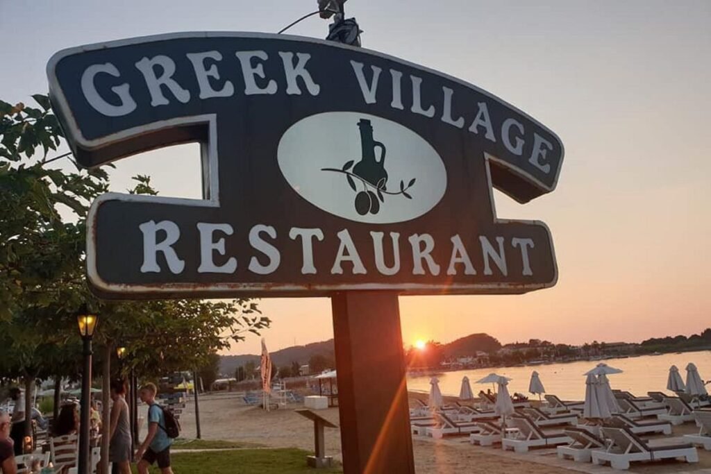 Exterior of Greek Village Taverna in Sidari Corfu