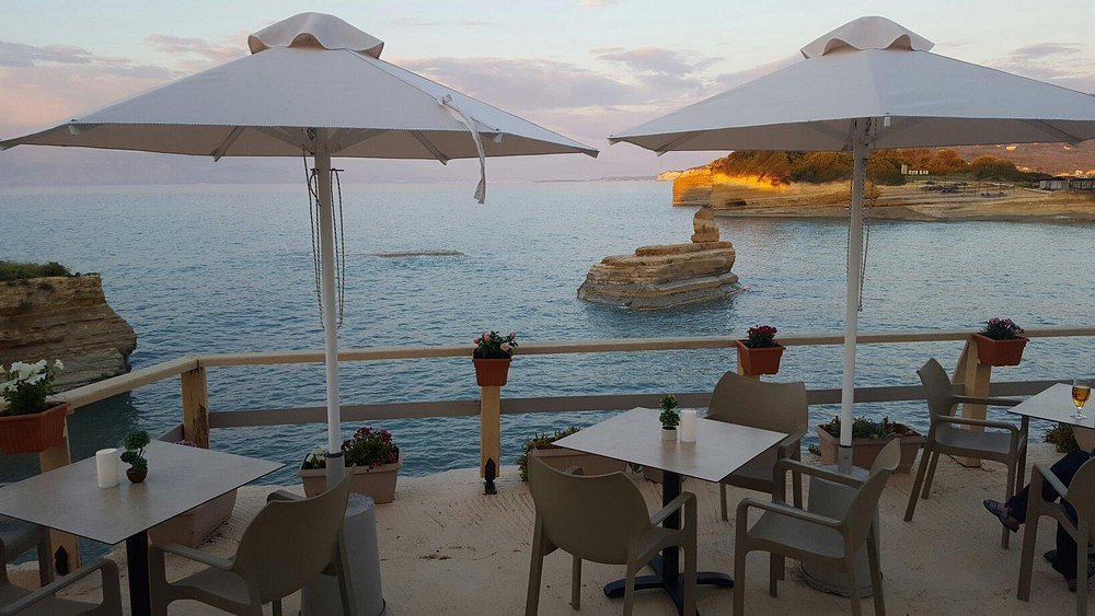 Stunning sea view from Aquarius Taverna in Sidari Corfu