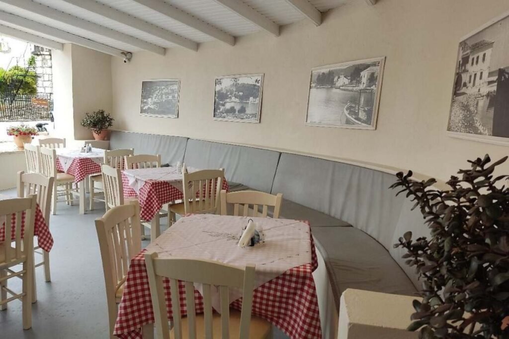 Modern dining area inside Thraka Greek BBQ Kassiopi