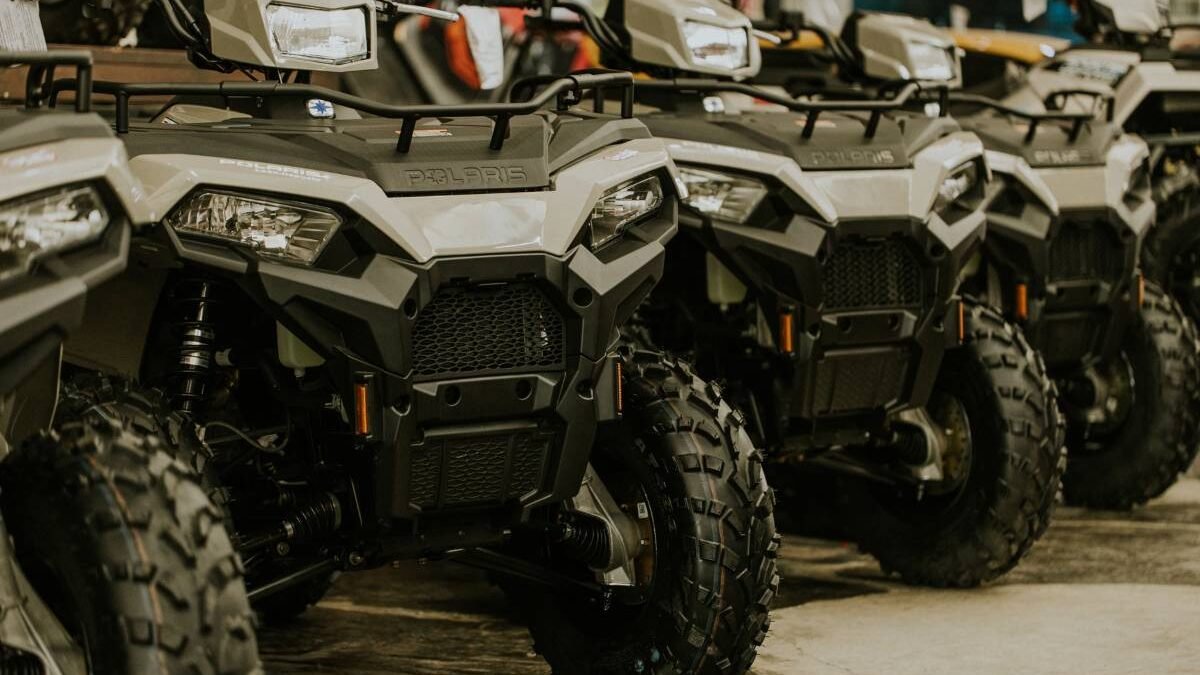 Two ATVs on a scenic road in Thassos Greece