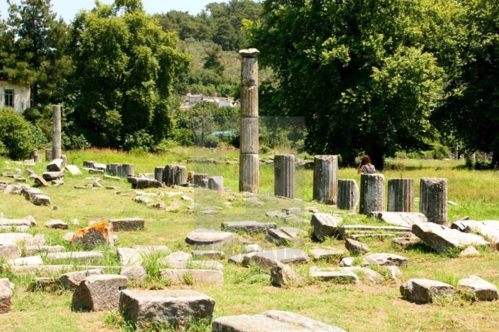 Ancient Agora archaeological site in Thassos