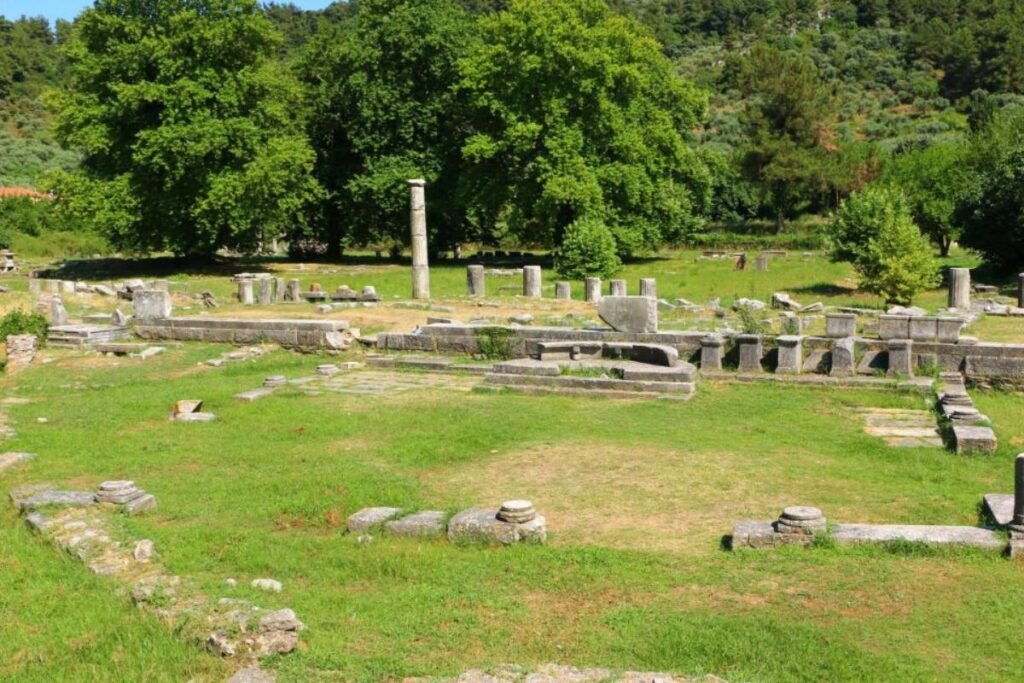 Ancient ruins in Limenas Thassos Greece