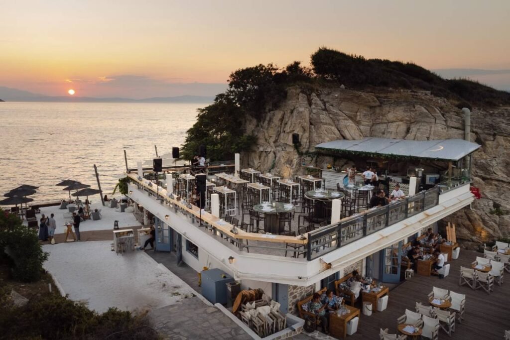 Limenas Thassos waterfront at night
