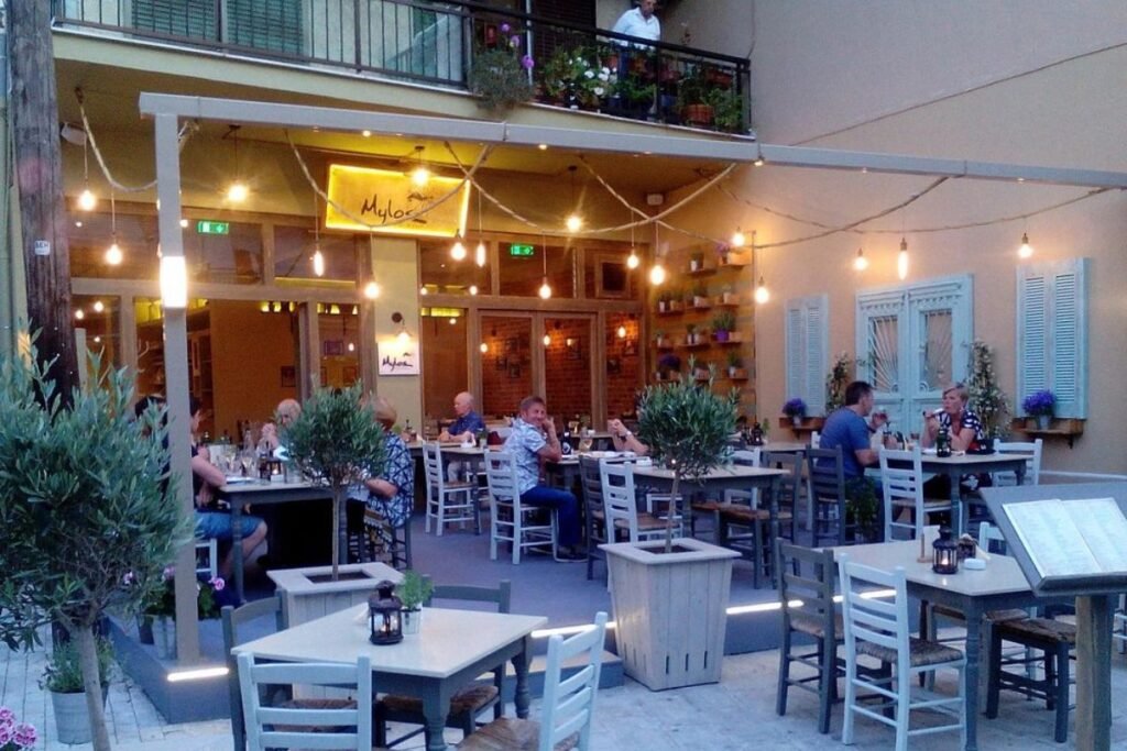 Mylos Restaurant exterior in Limenas Thassos