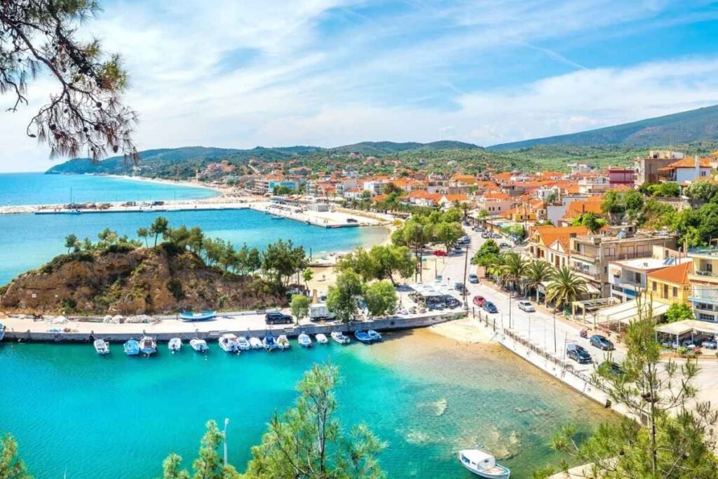Aerial view of Limenaria Thassos