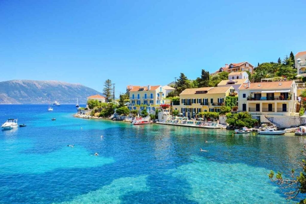 Kefalonia Greece houses by the sea