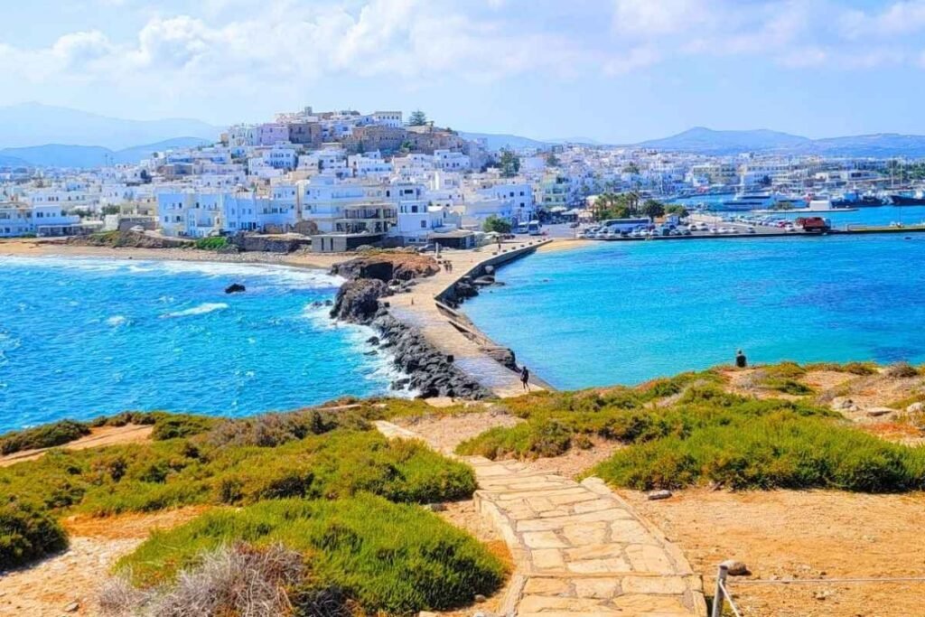 Naxos Greece town panoramic view