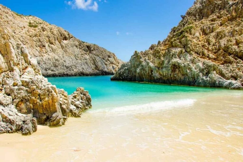 Crete Greece beautiful beach and clear blue sea