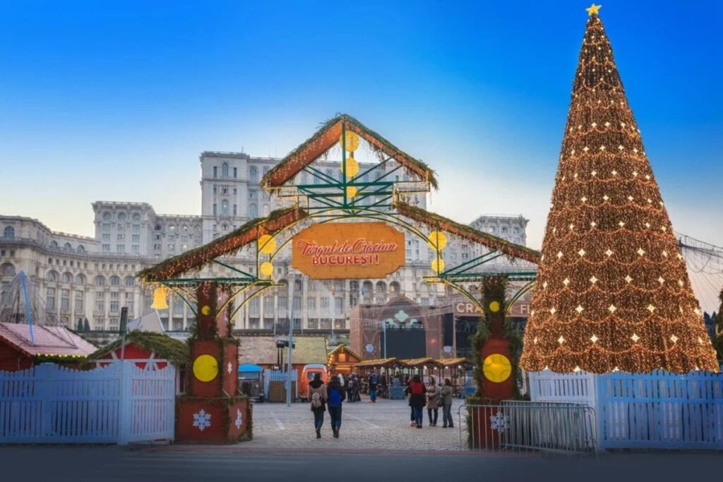 Bucharest Christmas Market in winter