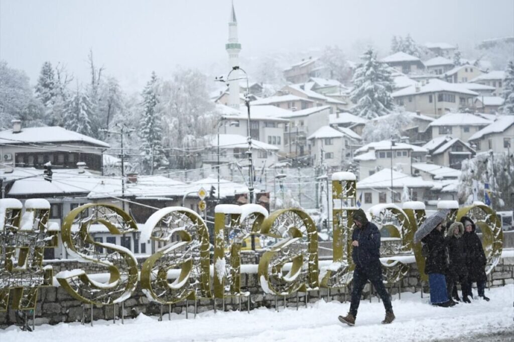Sarajevo winter city view