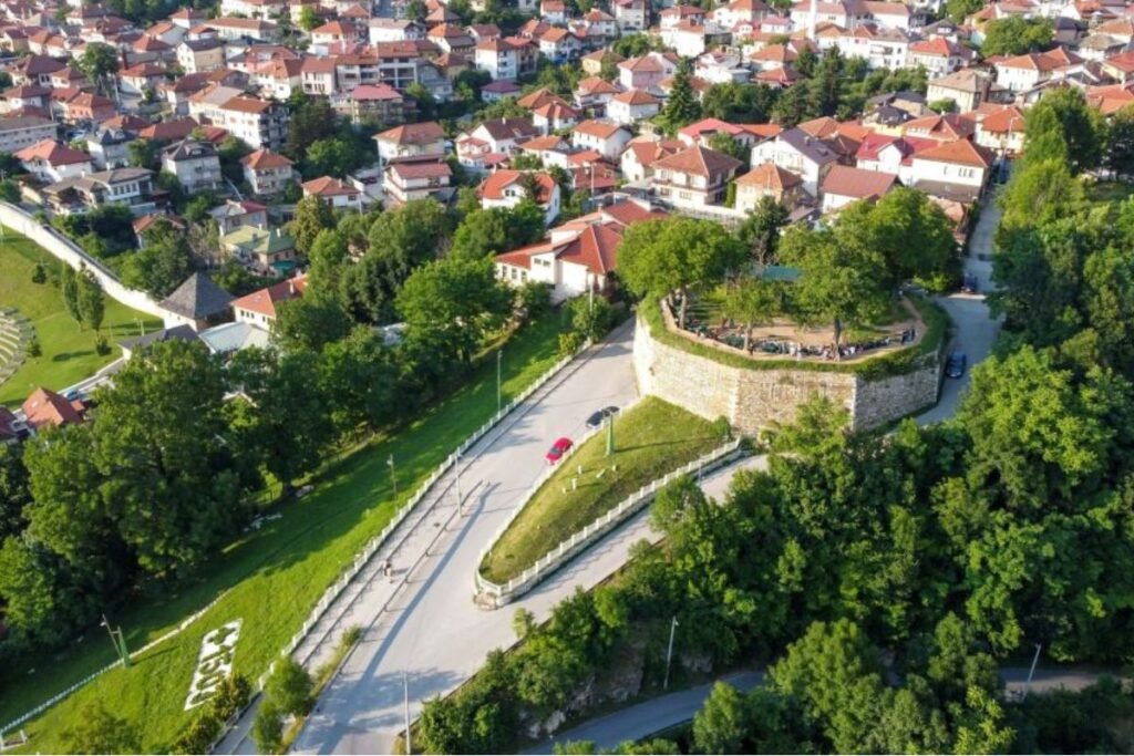Yellow Fortress overlooking Sarajevo city and surrounding hills