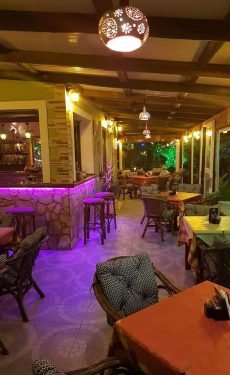 Interior dining area of Orchard Restaurant in Sidari Corfu