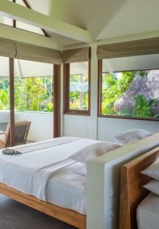 Sunrise view over green rice paddies from Tegal Sari Accommodation in Ubud