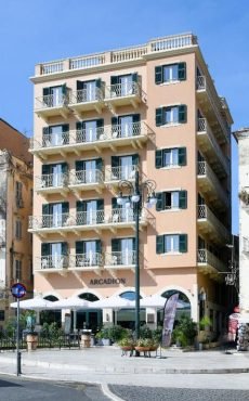 Arcadion Hotel exterior overlooking Spianada Square in Corfu Town