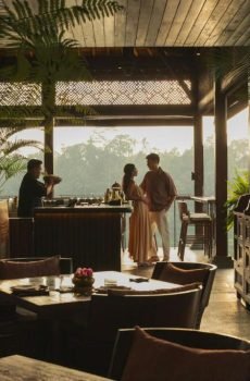 Private butler serving breakfast in luxury villa in Bali