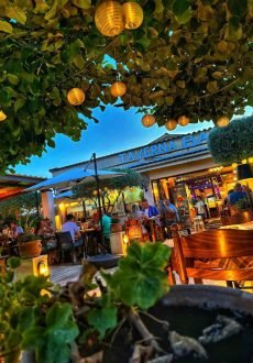 Dining area at Salt and Pepper restaurant in Sidari Corfu