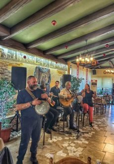 Live band performing at Salt and Pepper restaurant in Sidari