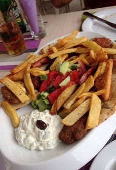 Traditional Corfiot specialty served at Taverna Levanda in Kassiopi, Corfu.