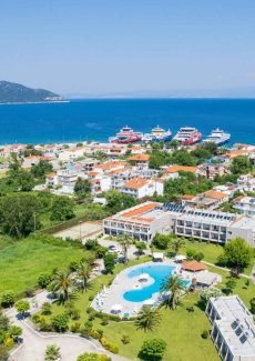 Aerial view of Hotel Aethria in Thassos