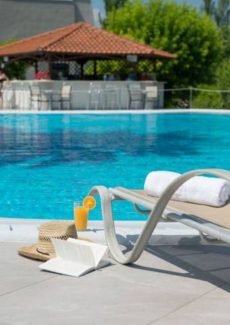 Hotel Aethria outdoor pool area in Thassos