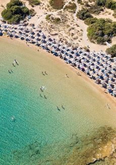 Paros Greece beach aerial view