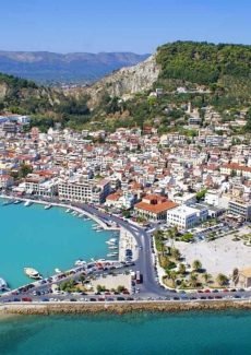 Zakynthos Greece town aerial view