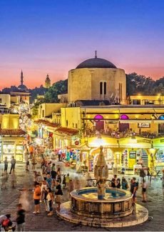 Rhodes Old Town Greece at night