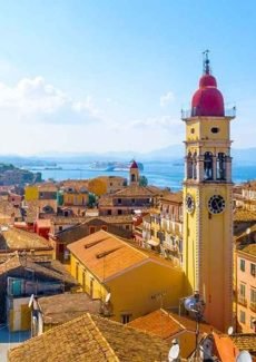Corfu Old Town Greece aerial view