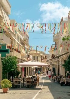 Traditional street in Crete Greece