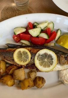 Guests enjoying dinner at Sousouro Restaurant in Corfu